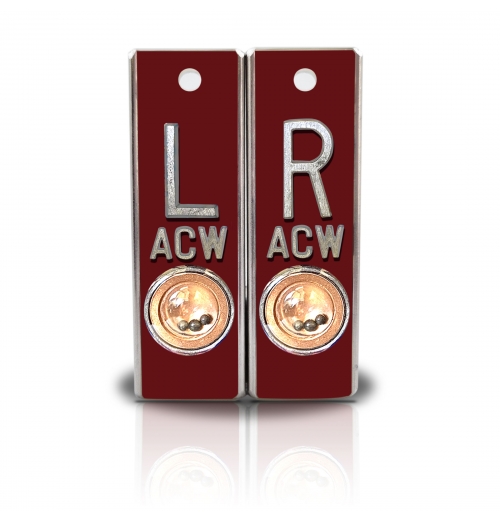 Aluminum Position Indicator X Ray Markers- Burgundy Solid Color